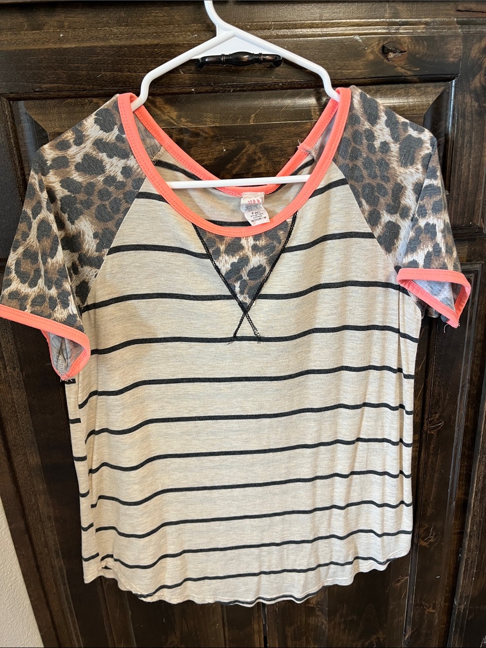 Peach & leopard top